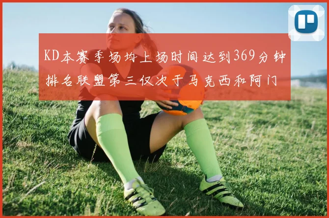 KD本赛季场均上场时间达到369分钟排名联盟第三仅次于马克西和阿门